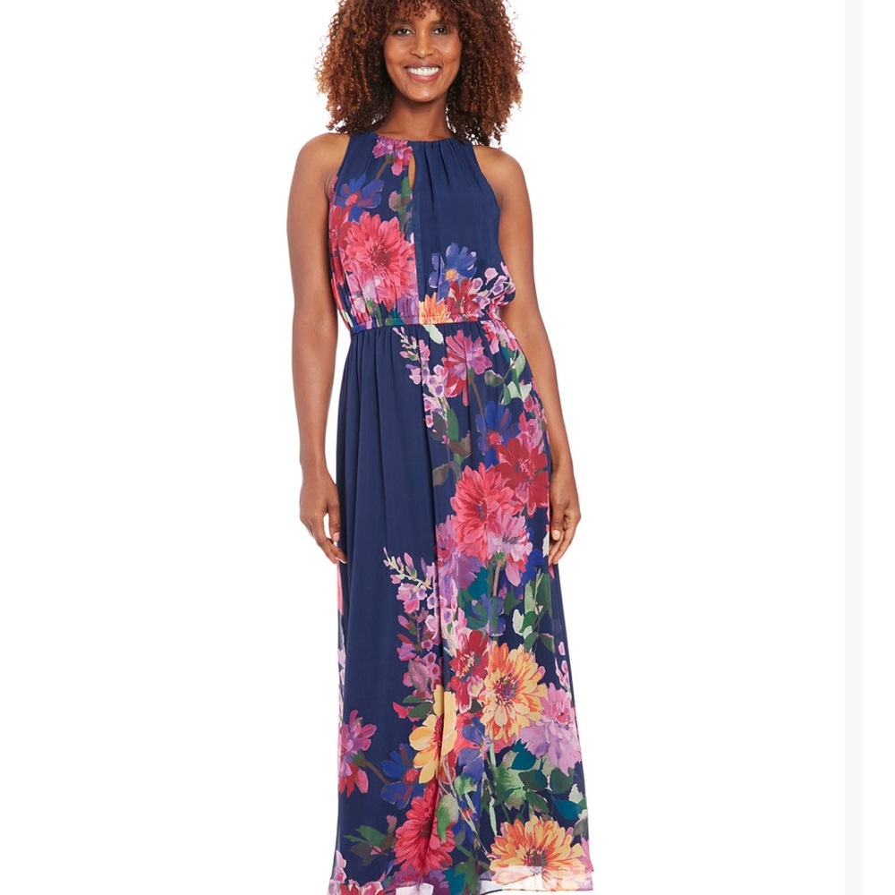 London Times Vibrant Floral Maxi Dress